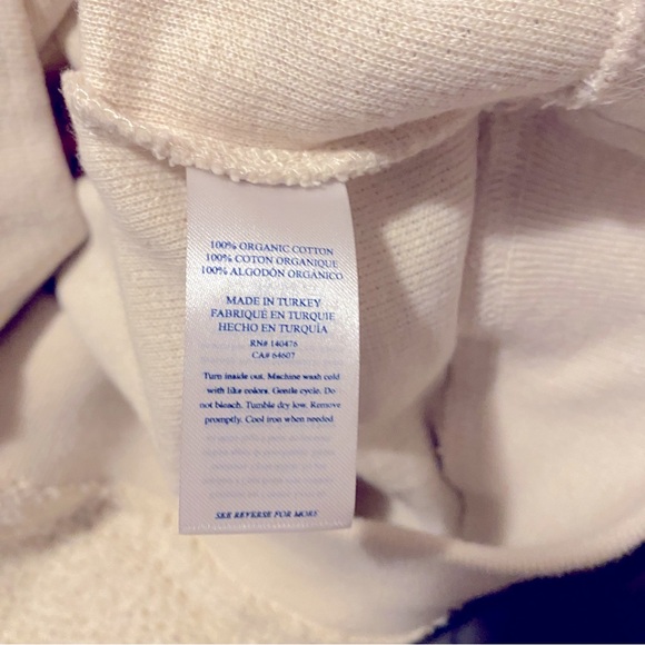 Faherty Vista cream stripe pullover Crewneck cotton looped sweater XS NWT - Picture 13 of 13